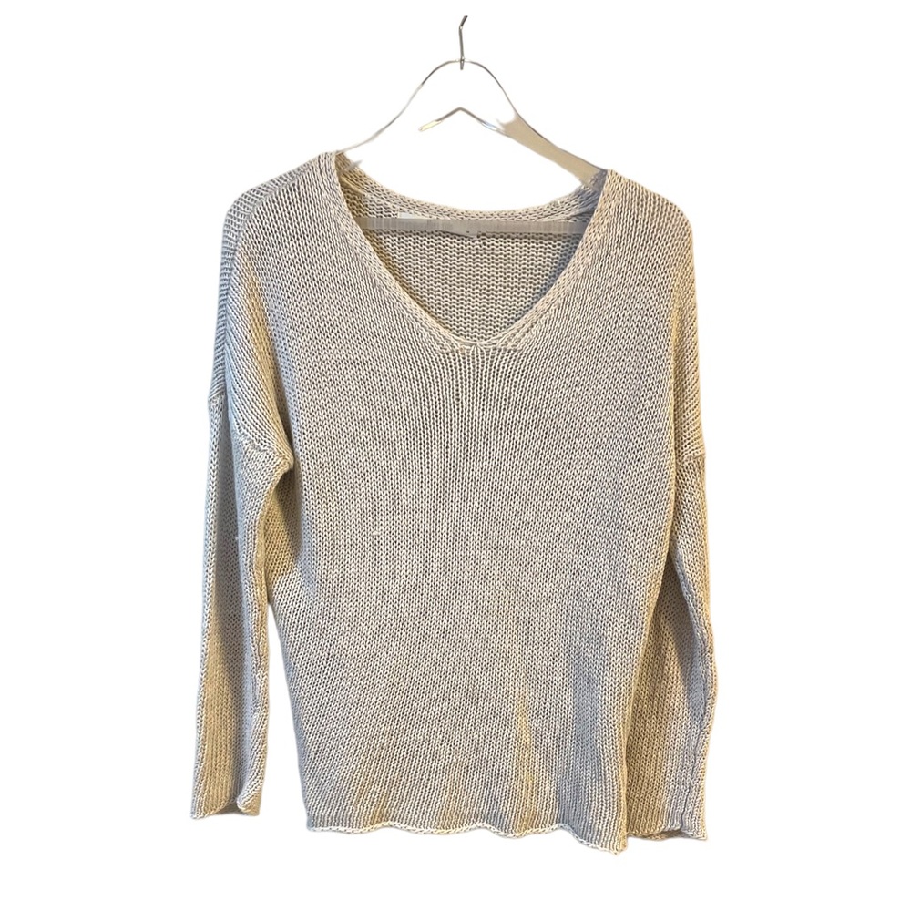 Linen Part Two Grey Knit Sweater